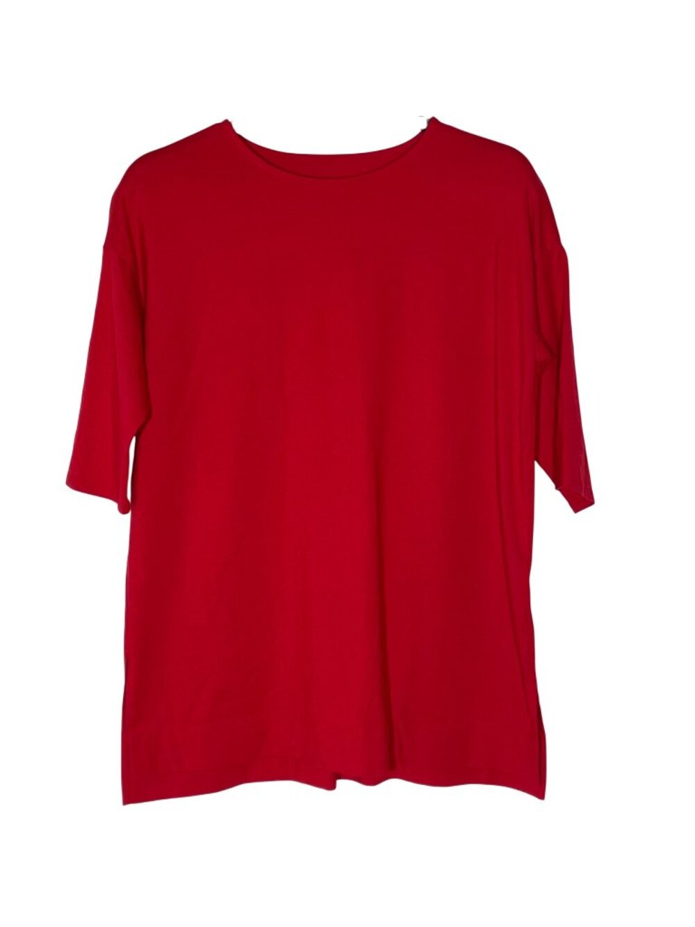 J. Jill Luxe Supima Ballet Sleeve Tunic Red Sz MED PET